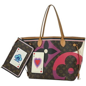 Louis Vuitton Neverfull Shoulder Bag Game On Tote Monogram Brown Multicolor
